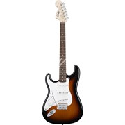 FENDER SQUIER AFFINITY STRATOCASTER LEFT HANDED LRL BROWN SUNBURST левосторонняя электрогитара, цвет санбёрст