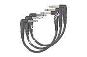 PLANET WAVES PW-CGTP-305 комплект (3шт.) патч кабелей для гитарных педалей 1/4' Jack - 1/4' Jack , разъемы неразборные, 15см
