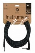 PLANET WAVES PW-CGTRA-20 кабель инструментальный 1/4 Jack(прямой)-1/4 Jack(угловой), разъемы неразборные, длина 6м