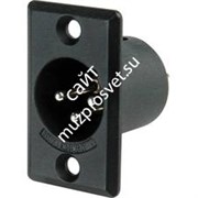 SWITCHCRAFT D3MBAU панельный разъем XLR: 3-контактный, 'папа', позолоченные контакты, чёрный.