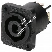 SWITCHCRAFT HPCP410F панельный разъем SPEAKON: 4-контактный, квадратное основание, пластик, чёрный