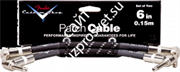 FENDER CUSTOM SHOP 6&#39;&#39; PATCH CABLE 2 PACK BLACK TWEED коммутационный кабель (упаковка 2 шт), 0,15 м, чёрная твидовая оболочка