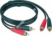KLOTZ AT-CC0600 аналоговый аудиокабель с позолоченными разъёмами 2RCAx2RCA, чёрный, 6 метров