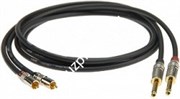 KLOTZ ALPP006 инсертный кабель 2 RCA папа х 2 Jack mono, позолоченные контакты, кабель AC106, чёрный, длина 0,6 м