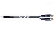 QUIK LOK STR612-3 BK компонентный кабель, разъёмы Stereo 3.5mm jack - 2 RCA, чёрный, 3 м