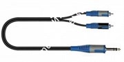 QUIK LOK RKSA120-5 компонентный кабель, пластиковые разъёмы Stereo Jack Male x 2 RCA male, 5 м