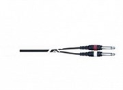 QUIK LOK STR611K-3 BK компонентный кабель, 3 метра, разъёмы 2 Mono Jack Male - Stereo Mini Jack