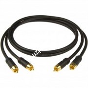KLOTZ AL-RR0090 аудиокабель, металлические разъемы 2RCAx2RCA с позолоченными контактами, чёрный, 90 см