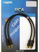 KLOTZ AL-RR0060 KLOTZ AL-RR0060 аудиокабель, металлические разъемы 2RCAx2RCA с позолоченными контактами, чёрный, 60 см