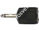 QUIK LOK AD72 адаптер, 2 входа Mono Jack 6.3mm (1/4') на 1 Mono Jack 6.3mm (1/4')