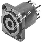 SWITCHCRAFT HPCP41F панельный разъем SPEAKON: 4-контактный, прямоугольное основание, чёрный.