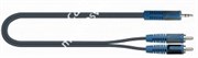 QUIK LOK RKSA150-2 компонентный кабель, пластиковые разъёмы stereo mini Jack male, 2x RCA male, 2 м