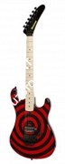 KRAMER 84 BARETTA BLACK/RED BULLSEYE электрогитара, цвет - красные/чёрные кольца