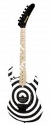 KRAMER 84 BARETTA WHITE/BLACK BULLSEYE электрогитара, цвет - чёрный/белые кольца