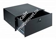 K&M 49124-074-55 рэковый выдвижной ящик на замке, глубина 390 мм, высота 4 юнита, сталь, чёрный