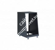 K&M 48260-021-55 наклонный рэк на 21 RU, на колёсах, глубина: верх 42 см, низ 56 см, высота 107 см, сталь, чёрный, вес 18,56 кг