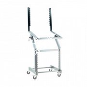 K&M 42020-000-55 black рэковая стойка на колесах, с регулируемым наклоном верхнего отделения, 9U+12U, сталь, колеса