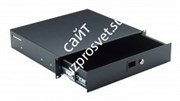 K&amp;M 49122-072-55 рэковый выдвижной ящик на замке, глубина 390 мм, высота 2 юнита, сталь, чёрный