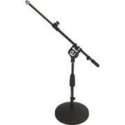 QUIK LOK A495BK низкая микрофонная стойка-журавль на круглом основании, высота 38-58 см., длина журавля 53-91 см., цвет черный