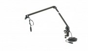 K&amp;M 23860-311-55 микрофонная стойка со струбциной и микрофонным держателем (пантограф), длина 460-960 мм, кабель 6 м,цвет черный
