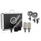 AKG C214 ST подобранная стереопара конденсаторых микрофонов C214. В комплекте: H85 держатель антивибрационный — 2шт, W214 ветрозащита — 2шт, H50 cтереопланка с 2-мя втулками, кейс жесткий - фото 45125