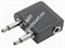 ROCKDALE HD4079 самолётный адаптер для наушников (2 моно мини джек папа х 1 стерео мини джек мама) - фото 66290