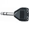 QUIK LOK AD23 адаптер-сплиттер для наушников, 2 выхода Female Stereo Mini Jack 3.5mm X 1 вход Male Stereo Jack 6.3mm - фото 66399