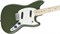 FENDER MUSTANG MN Olive электрогитара MUSTANG, цвет олив, кленовая накладка грифа - фото 86851