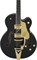 Gretsch G6136T-BLK Players Edition Falcon, String-Thru Bigsby, Filter'Tron, Black Электрогитара полуакустическая, цвет черный - фото 89288