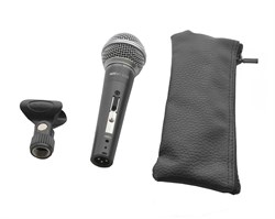 INVOTONE PM02A - микрофон вокальный динамический, гиперкард. 50Гц-15кГц,600 Ом, выключ.,чехол, держ. - фото 112724