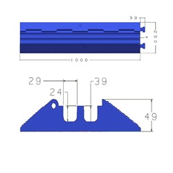 INVOTONE CG2 - защитный порог для кабеля, 2 канала, 1000х250х50 мм - фото 112728