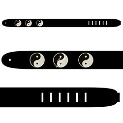 Perri's P25E-171 - Кожаный ремень (2,5") для гитары (инь янь) - фото 113051