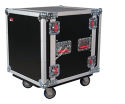 GATOR G-TOUR 12U CAST - рэковый флайт-кейс, 12 U, на колесах,дерево,черный - фото 113828