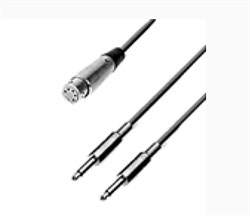 Neumann AC 28 - Кабель для блока питания BS 48 i или N 48 i, 5-pin XLR F / 2х6.3 mm mono jack, 0.3 м - фото 114898