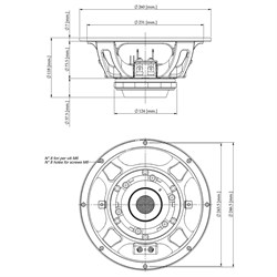 EIGHTEEN SOUND 10NMB420/16 - 10'' динамик, 16 Ом, 350 Вт AES, 99dB, 65...5000 Гц - фото 114916