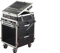 GATOR GRC-10X12 PU - рэковый кейс,пластик,10U верх, 12U низ, компактный, легкий доступ к кабелям - фото 115591
