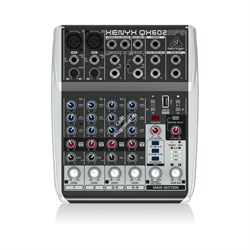 BEHRINGER QX602MP3 - микшер, 6 каналов, 2 микр. предусил. XENYX, USB МР3 плеер, British EQ, Multi FX - фото 117551