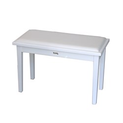 TEMPO Turris 129/MW - банкетка деревянная double seat, кожзам, цвет: белый матовый, нотное отделение - фото 118803