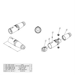 AMPHENOL AP-4-12 - разъем кабельный  4 контакта, "папа", корпус - пластик, черный - фото 119333