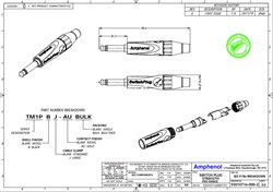 AMPHENOL TM1P - джек моно с переключателем, 6.3 мм, кабельный зажим Jaws, цвет - никель - фото 119436