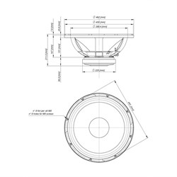 EIGHTEEN SOUND 18W1001/8 - 18" динамик НЧ, 8 Ом, 1000AES, чувст. 99dB, 37-4700Гц - фото 120048