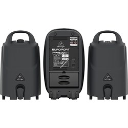 Behringer PPA500BT портативная система звукоусиления, 6 канальный активный микшер 2х250Вт и 2 АС 8"+1", 5 полос GEQ с FBQ, FX, Bluetooth, стаканы под стойки - фото 142382