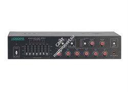 DSPPA MP-6912 Микшер-усилитель для дискуссионной системы 120 Вт\100В, 6 микр/4 AUX входа, 1 выход. 7 полос эквализации. Регулировка громкости каждого канала - фото 150124