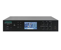 DSPPA MP-2708 Микшер-усилитель. 6 зон. Мощность 80 Вт/70в. Программируемый таймер. Плеер МР-3 (USB/SD), AM/FM тюнер. Сенсорный дисплей 4,3". 1 мик/вход, 1 AUX вход, 1 AUX выход. Размер 418х338х88 мм - фото 150536