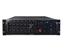 DSPPA MP-812 Комбинированный микшер-усилитель, 6 зон c регулировкой  уровня выходного сигнала отдельной зоны, 120 Вт/100В,  4 микр, 2 лин входа, 1  Aux вых. MP3 плеер, вход USB для FLACH памяти. Питание 220В - фото 150565