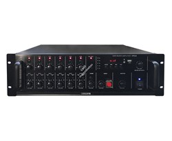 DSPPA MP-825 Комбинированный микшер-усилитель, 6 зон c регулировкой  уровня выходного сигнала отдельной зоны, 250 Вт/100В,  4 микр, 2 лин входа, 1  Aux вых. MP3 плеер, вход USB для FLACH памяти. Питание 220В - фото 150567