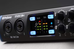 PreSonus Studio 26C аудио/MIDI интерфейс, USB-C 2.0, 2 вх/4 вых каналов, предусилители XMAX, до 24 бит/192кГц, MIDI I/O, ПО StudioLive Artist - фото 152906