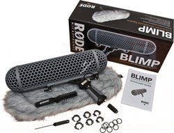RODE Blimp  Комплект ветрозащиты типа "ЦЕППЕЛИН" и антивибрационного держателя для микрофонов NTG-1, NTG-2 и NTG-3 и любых микрофонов длиной до  425мм. Пистолетная рукоятка, виброзащиты с держателями разного диаметра для разных микрофонов, меховая ветроза - фото 153135