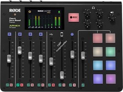 RODE Caster Pro цифровая студия для интернет-вещания и Podcast с процессором эффектов, вход: 4 микрофонных канала, фантомное питание +48В,  3 стерео канала  - USB, аналоговый стерео джек 3,5 мм, Bluetooth, выход 2 х балансных ждека 6.3 мм, 4 выхода на нау - фото 153303