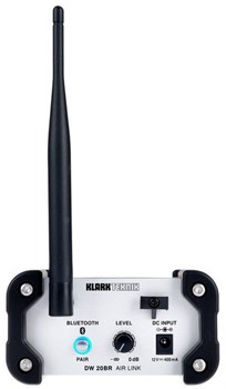 KLARK TEKNIK DW 20BR приёмник стерео 2.4 ГГц Bluetooth, регулировка уровня, выходы Jack и XLR, радиус 30 метров, крепление на стену - фото 154472